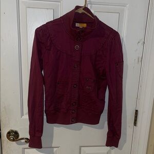 Tulle Women's Deep Red Bomber Jacket